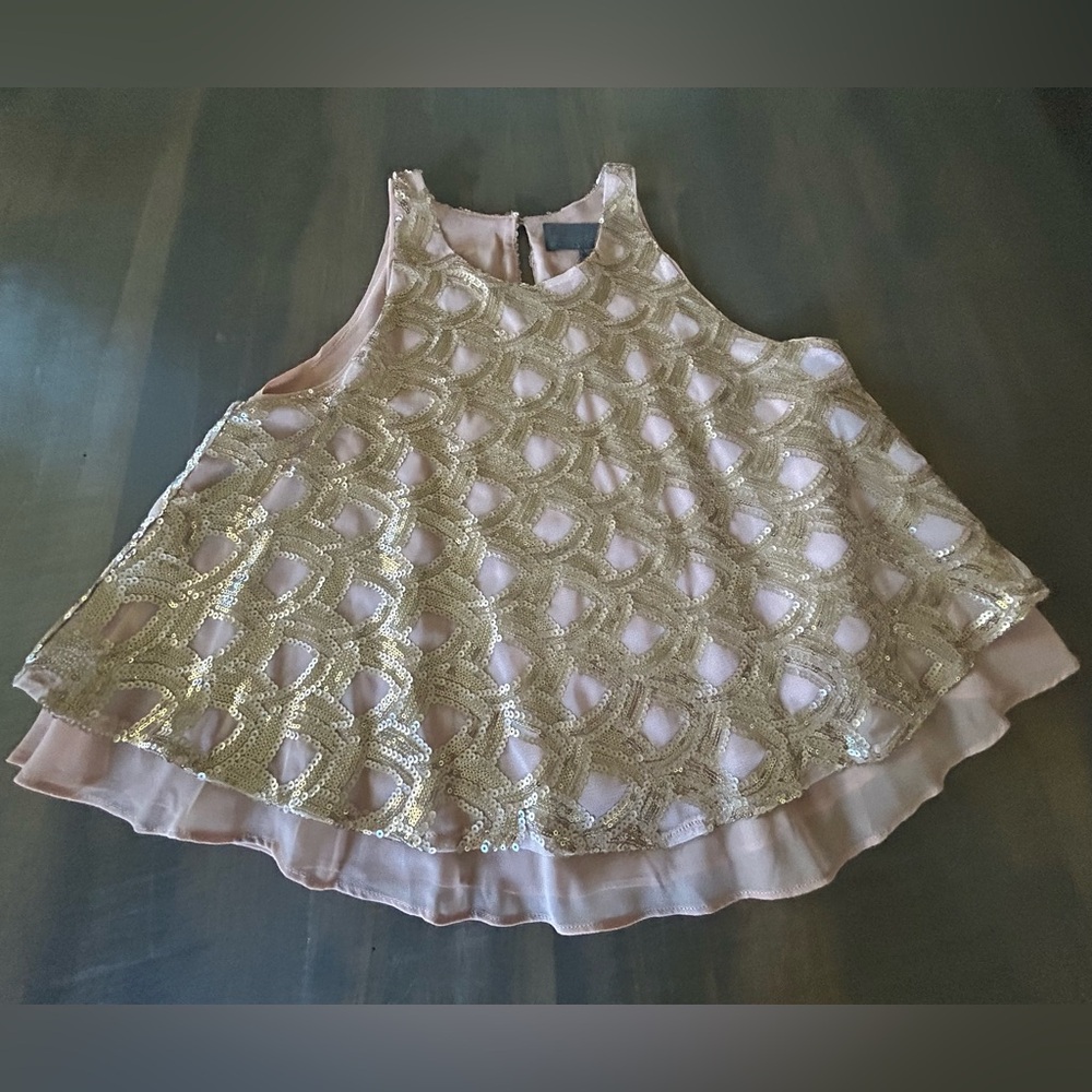 NWT Anthropologie Pink and Gold Sleeveless Tunic Top